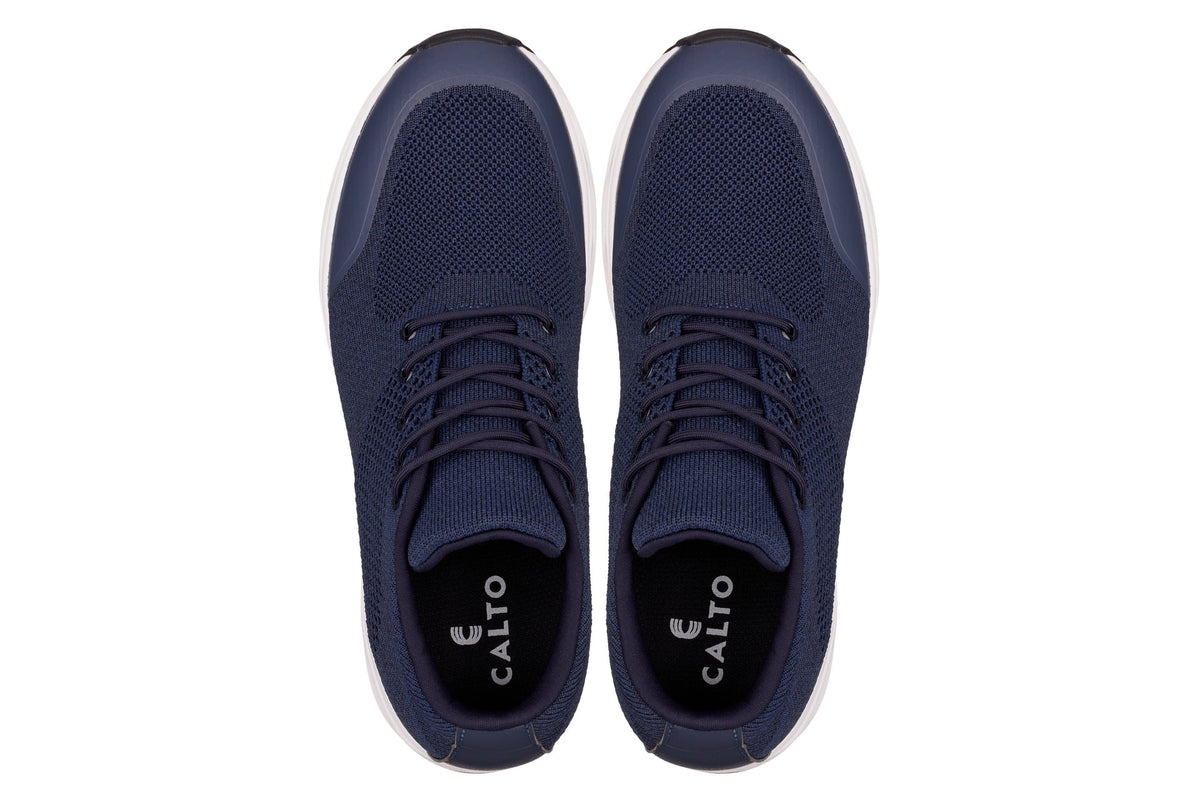 CALTO - X2693 - 2.8 Inches Taller (Navy/White Sole) - Lightweight Sporty Sneakers