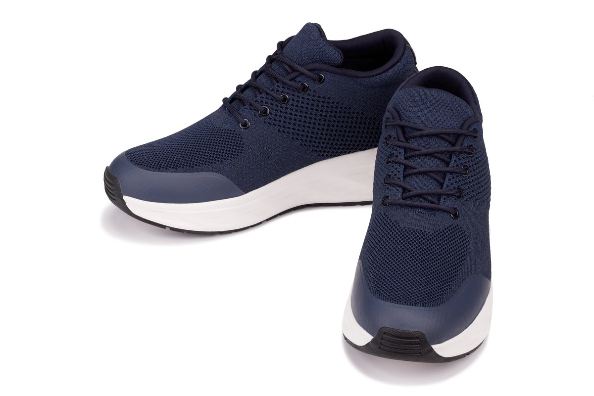 CALTO - X2693 - 2.8 Inches Taller (Navy/White Sole) - Lightweight Sporty Sneakers