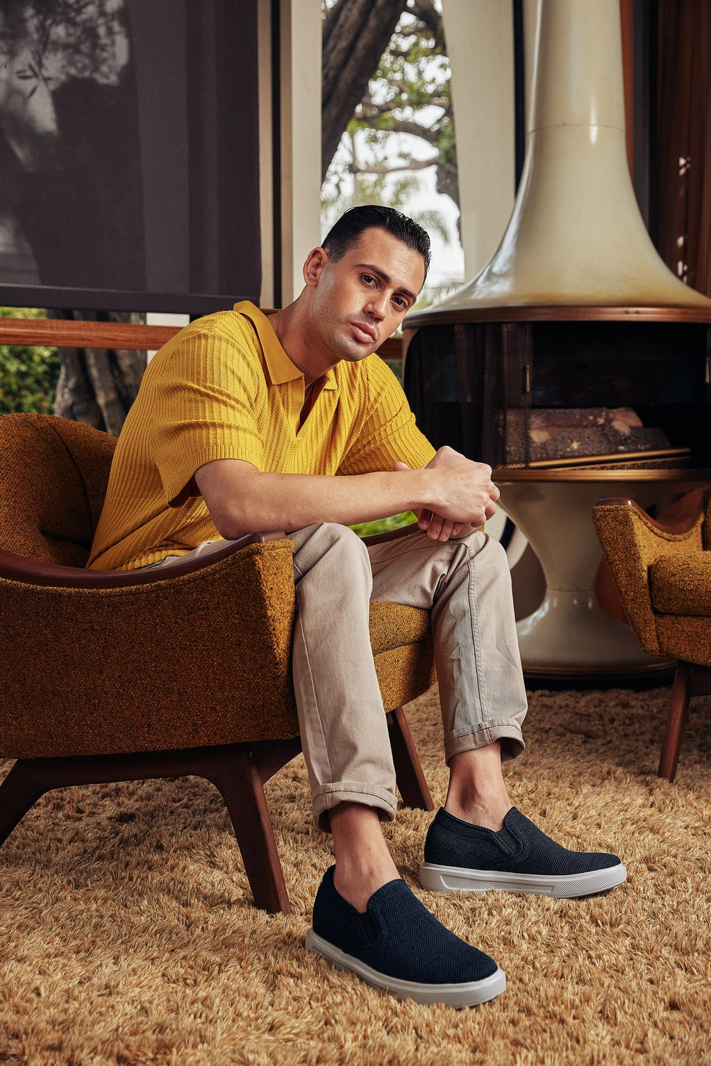 CALTO - X2781 - 2.8 Inches Taller (Navy/Grey Sole) - Lightweight Sneaker Loafers
