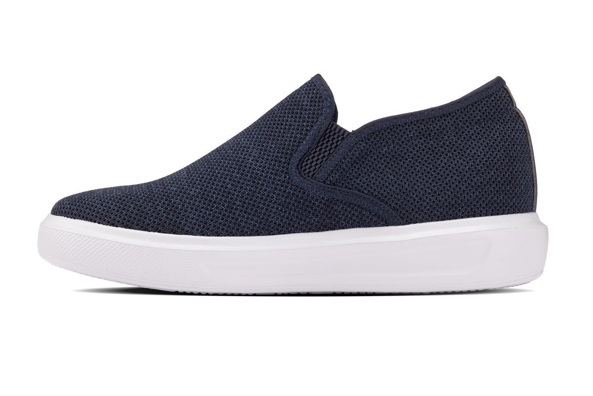 CALTO - X2781 - 2.8 Inches Taller (Navy/Grey Sole) - Lightweight Sneaker Loafers