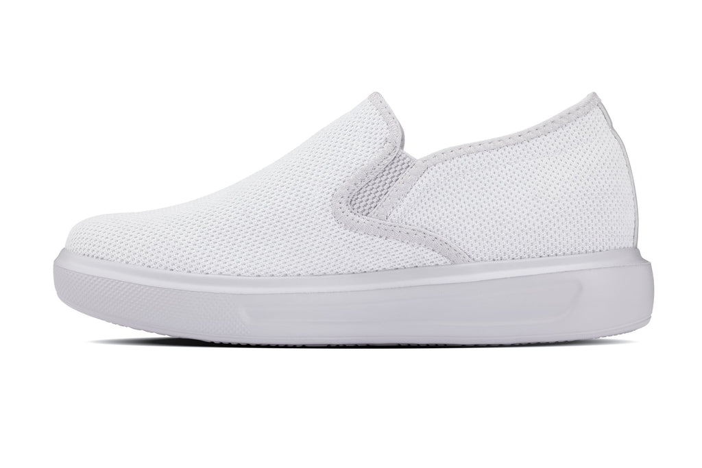 CALTO - X2782 - 2.8 Inches Taller (Super Light Grey/Grey Sole) - Lightweight Sneaker Loafers