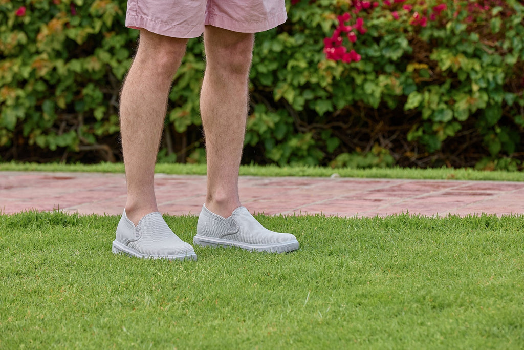 CALTO - X2782 - 2.8 Inches Taller (Super Light Grey/Grey Sole) - Lightweight Sneaker Loafers