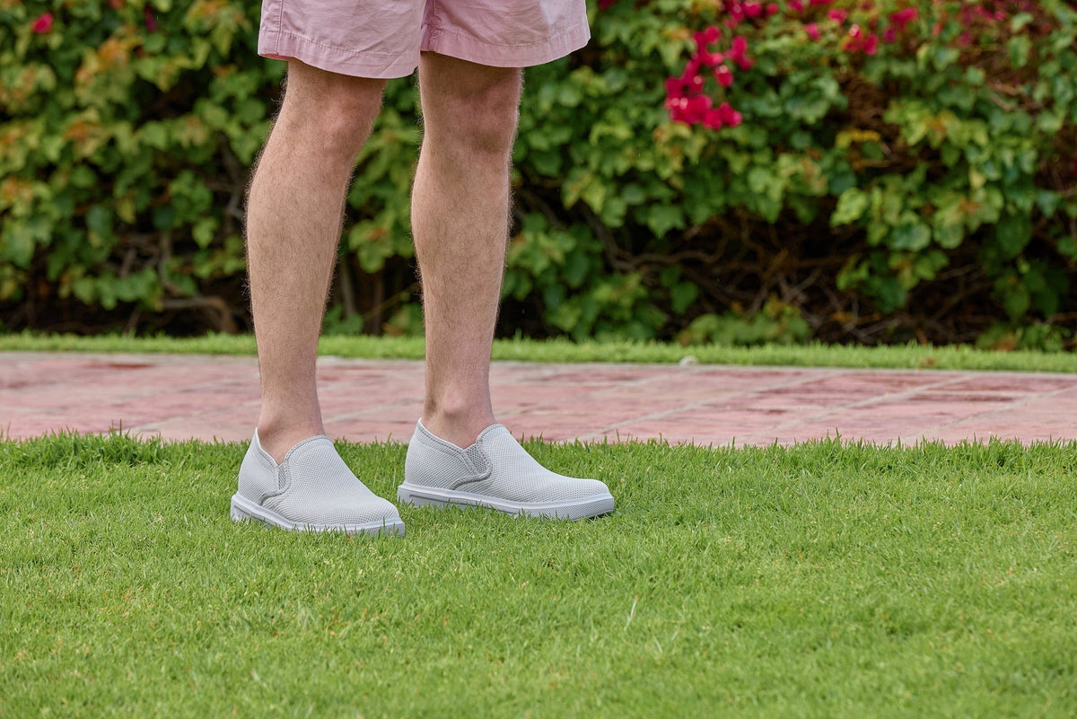 CALTO - X2782 - 2.8 Inches Taller (Super Light Grey/Grey Sole) - Lightweight Sneaker Loafers