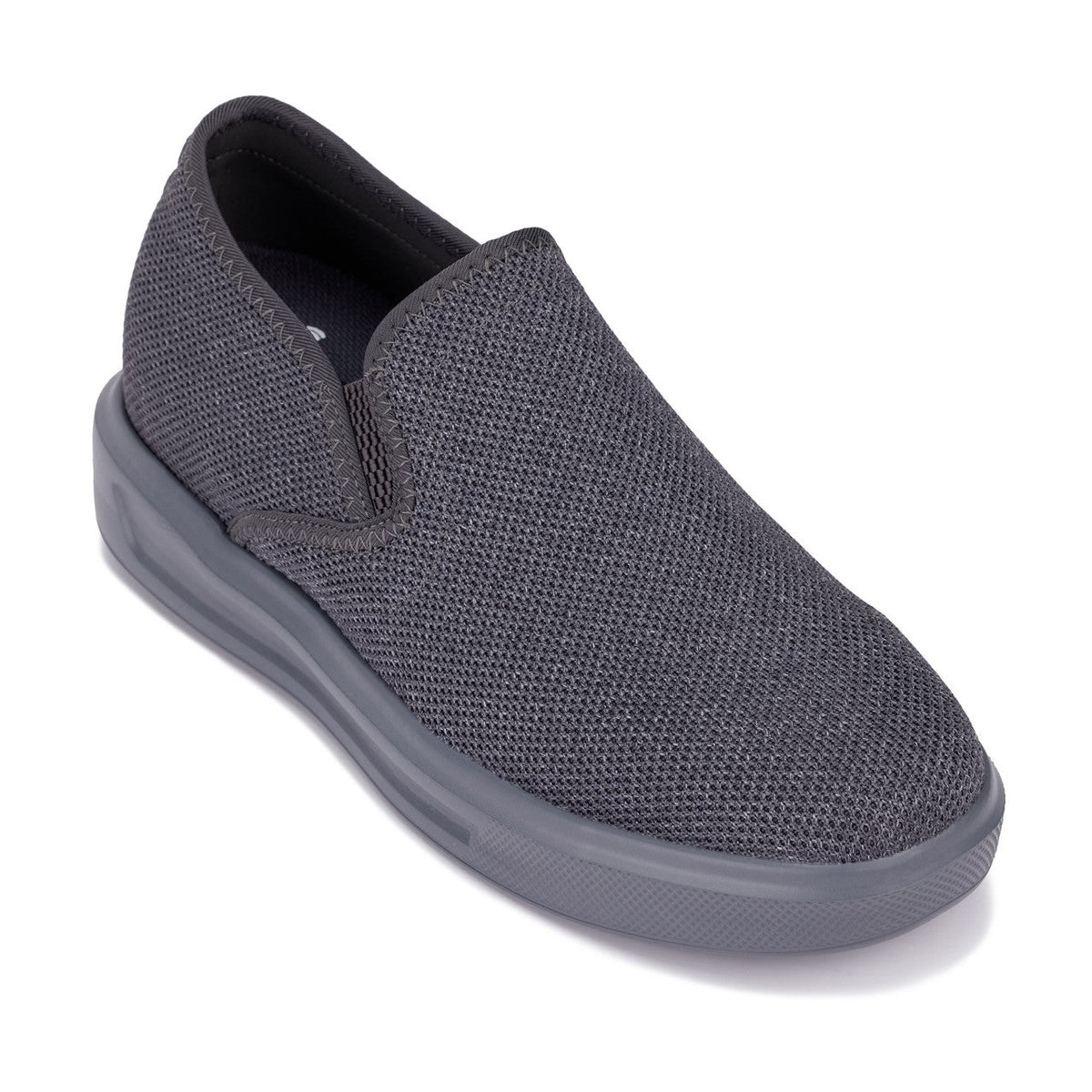 CALTO - X2783 - 2.8 Inches Taller (Charcoal/Grey Sole) - Lightweight Sneaker Loafers