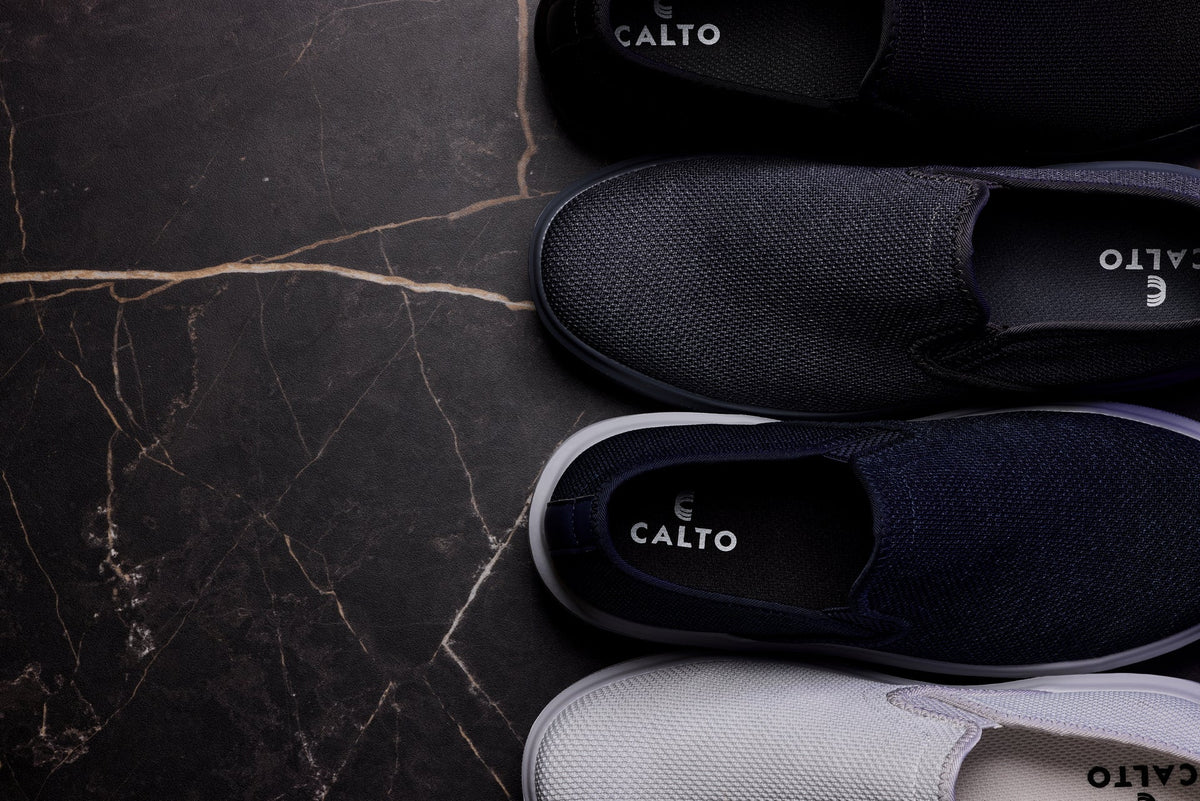 CALTO - X2783 - 2.8 Inches Taller (Charcoal/Grey Sole) - Lightweight Sneaker Loafers
