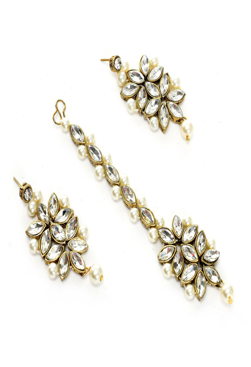 Gold-Polished Brass Kundan and Pearl Choker for Women