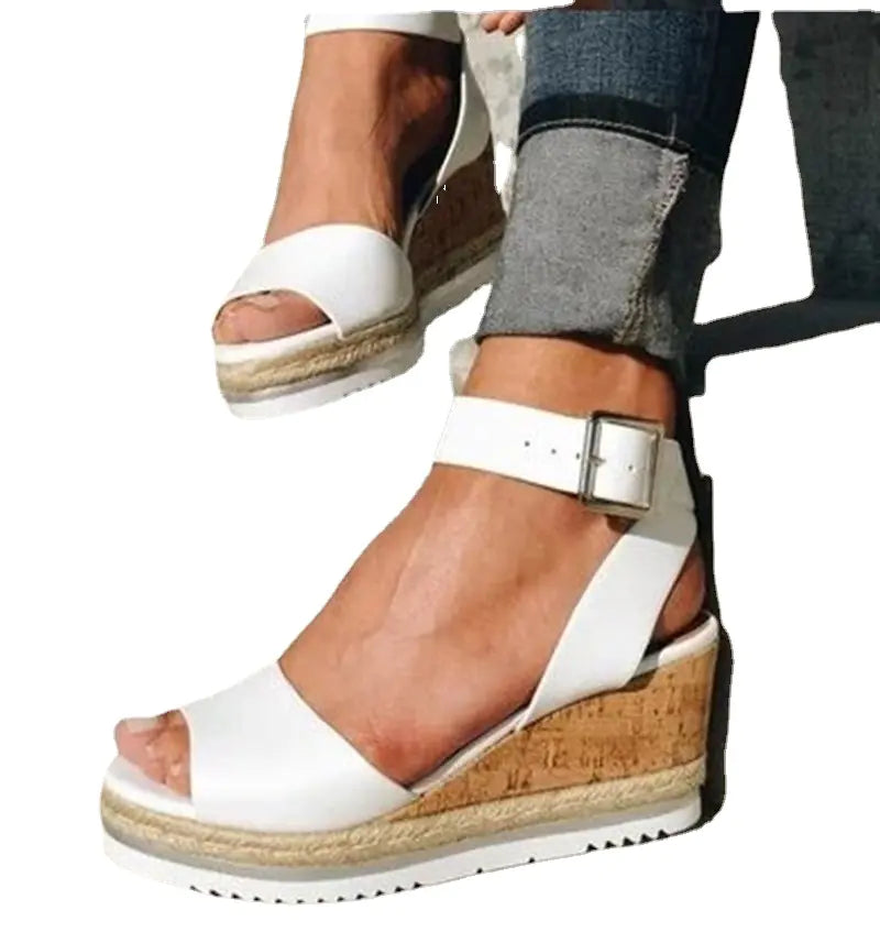 Summer Casual Korean Style Wedge Peep-Toe Heels
