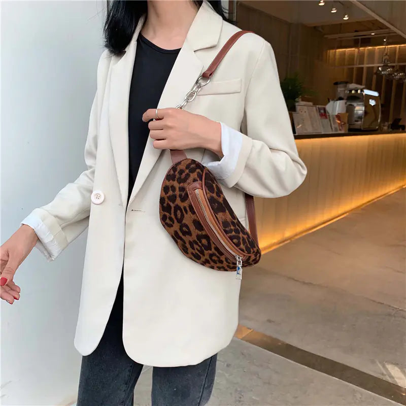 Leopard Print Casual Crossbody Bag for Women