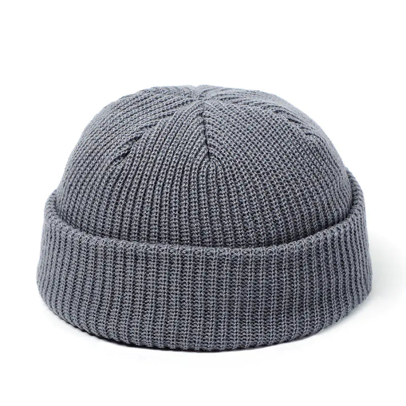 Plain Color Knit Beanie for Men and Women Winter