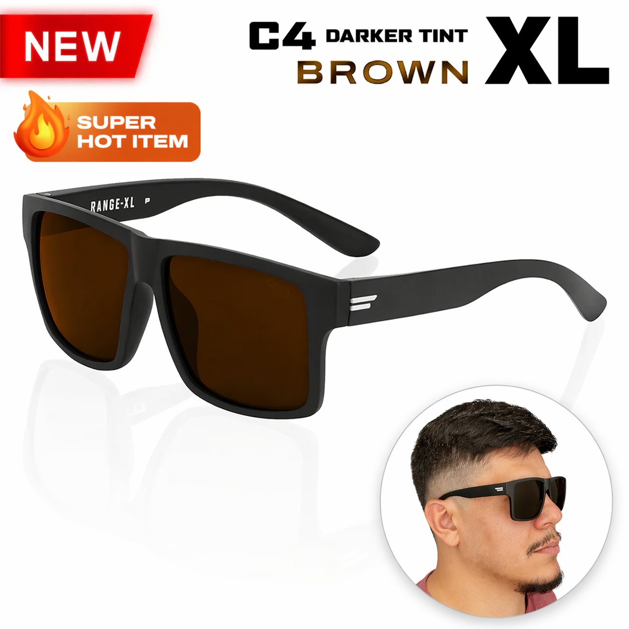 Extra Large Polarized Sunglasses for Men with Wider Head Fit