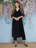 Joban Fashion Black Hand Embellished Velvet Set