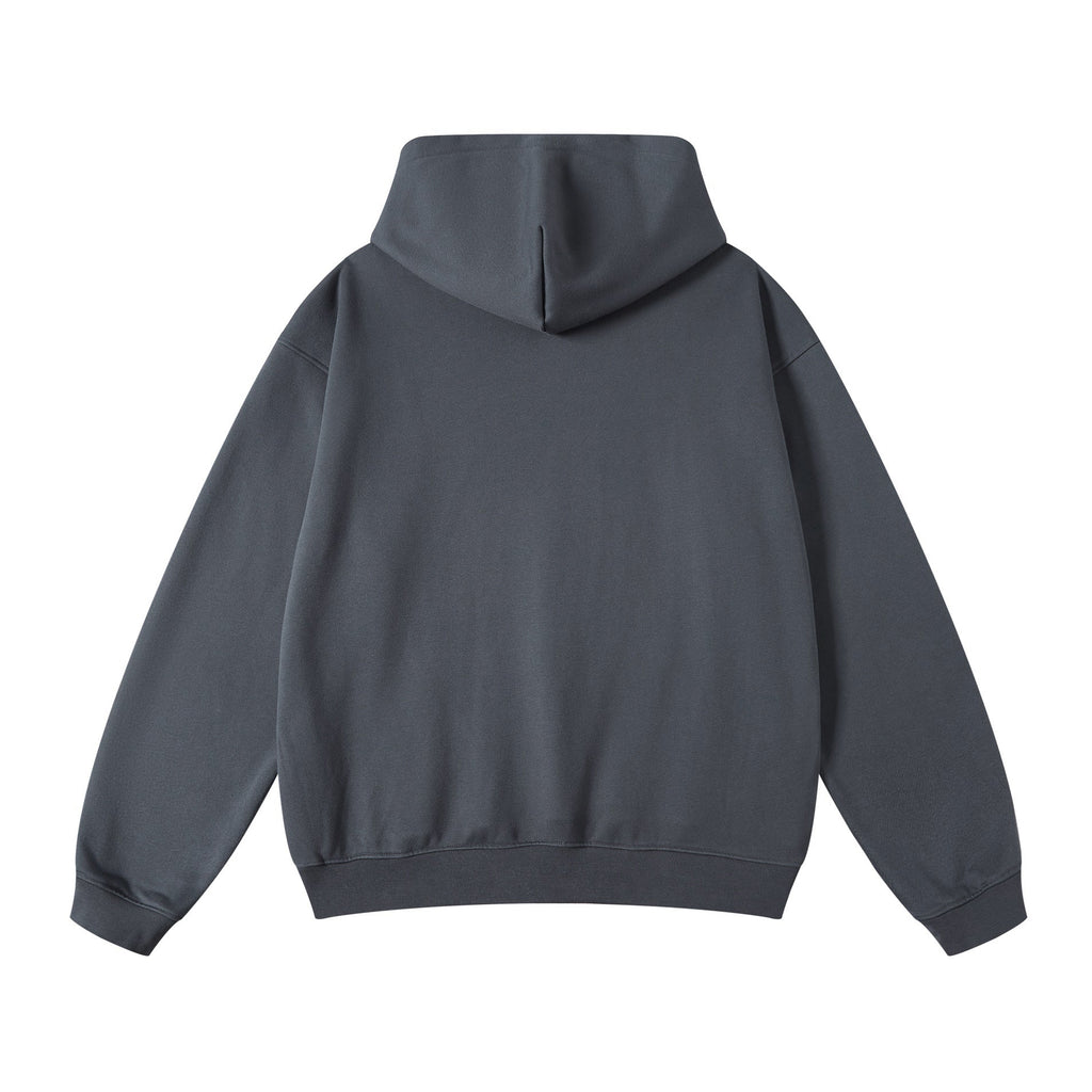 Industrial Gear Print Hawaiian Hoodie in Charcoal Grey