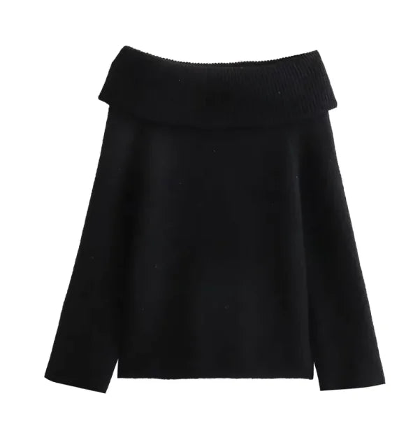 Women's Off-Shoulder Ribbed Knit Pullover Sweater - Image 7