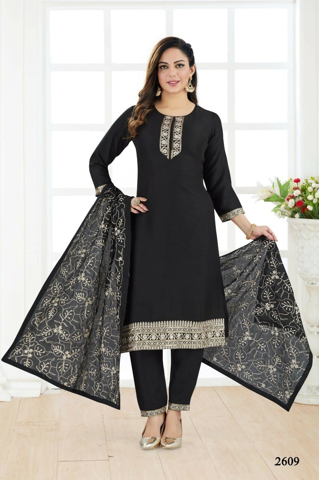 Joban Fashion Silk Black Color Kurta Set