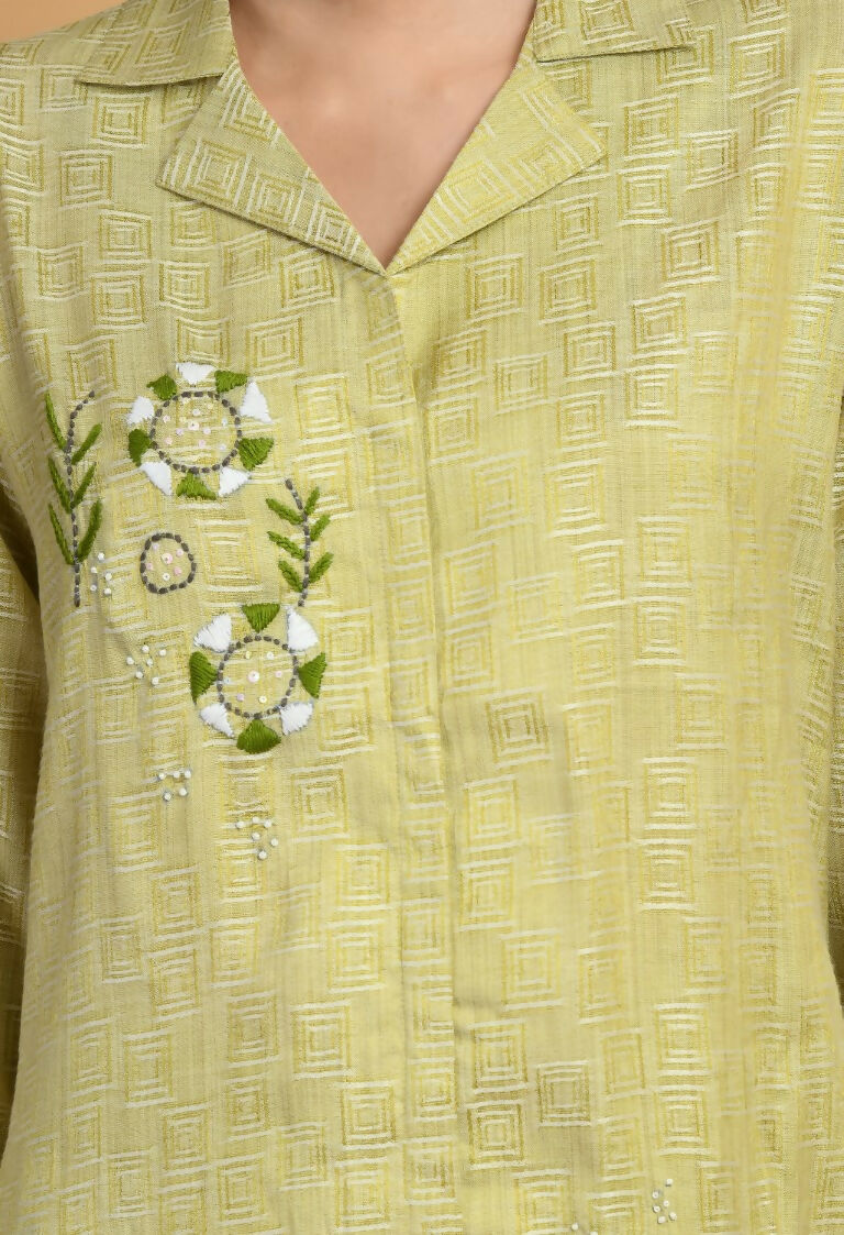 Light Green Cotton Kurta Set - Classic Ethnic 2-Piece Outfit