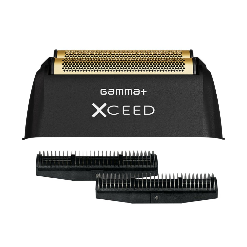 GAMMA+ XCeed Foil Shaver Replacement Head #GB556B featuring gold titanium ultra-thin foil
