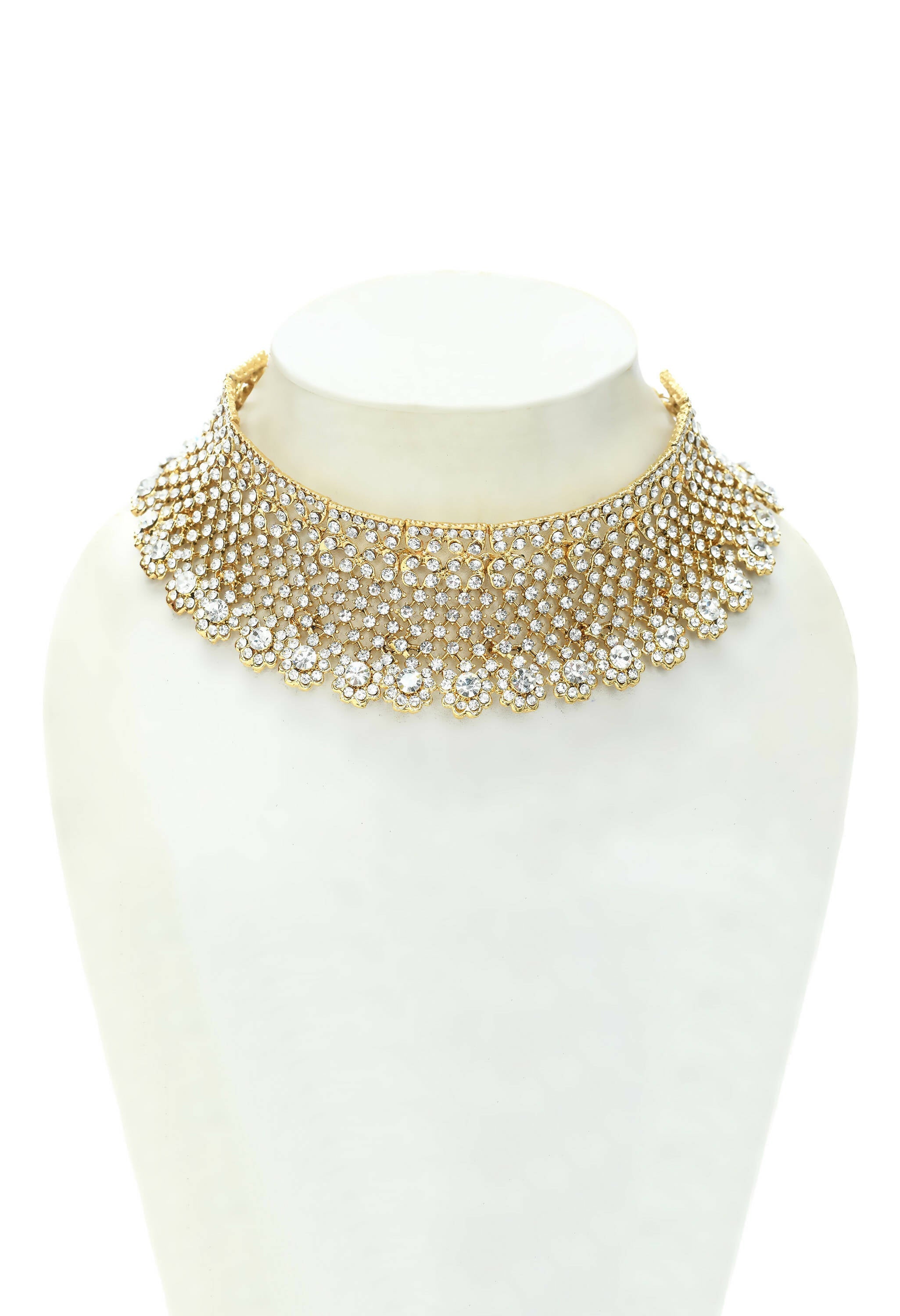 Traditional Rajwadi Golden Choker Necklace Set for Women