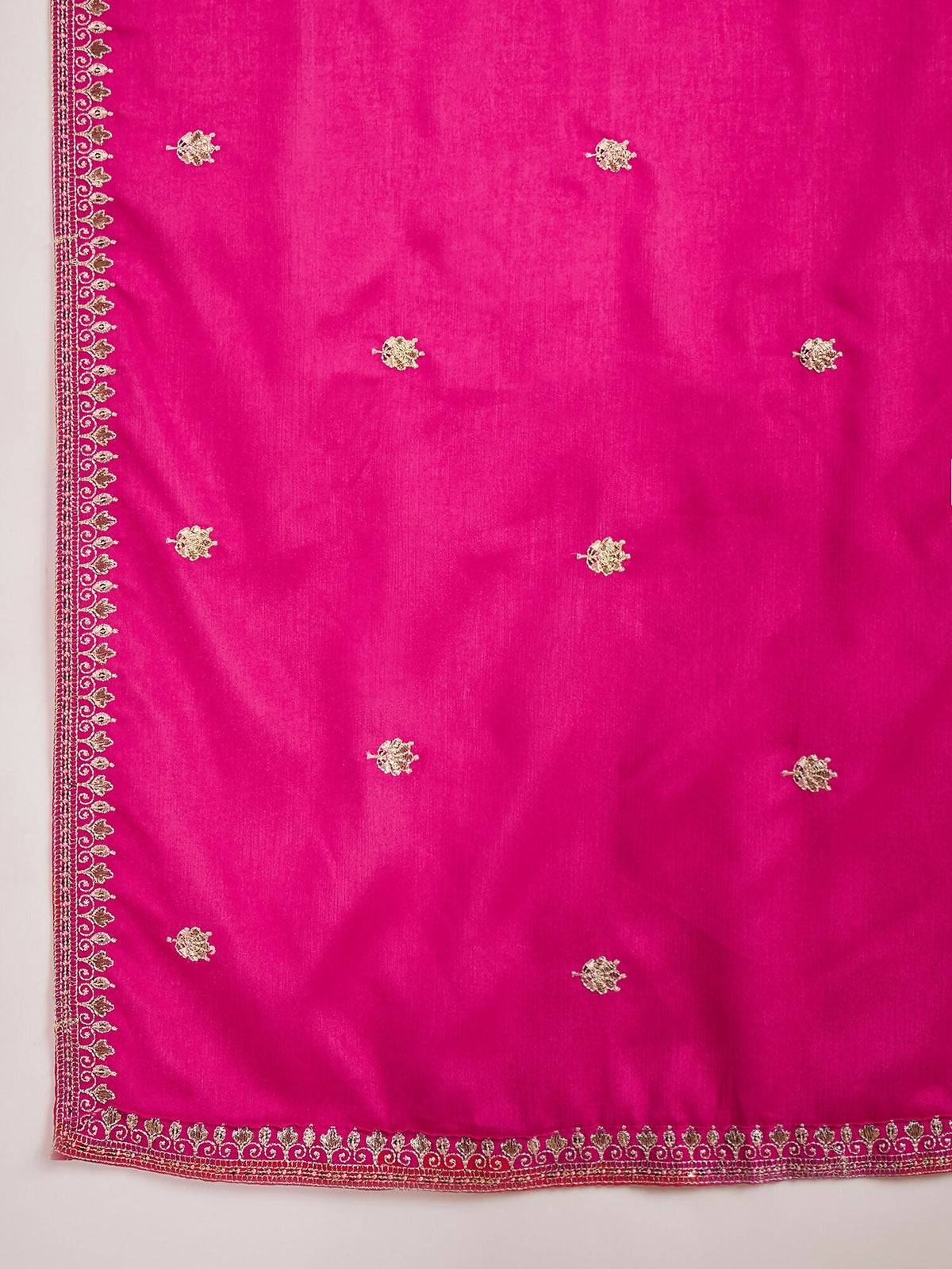 Pink Chinon Silk Kurta Set with Embroidery - Ethnic Festive Wear