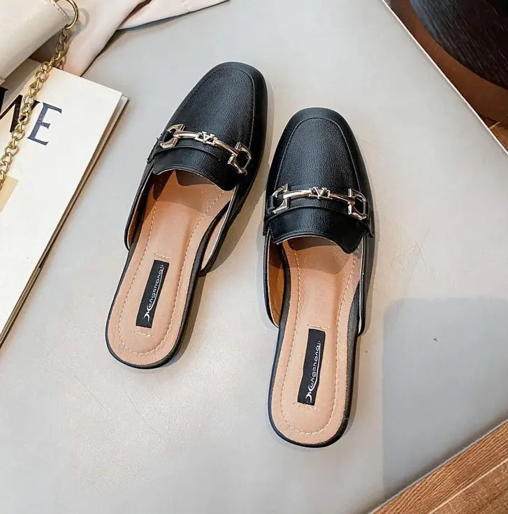 Women's Backless Slip-On Sandals - Comfort Flat