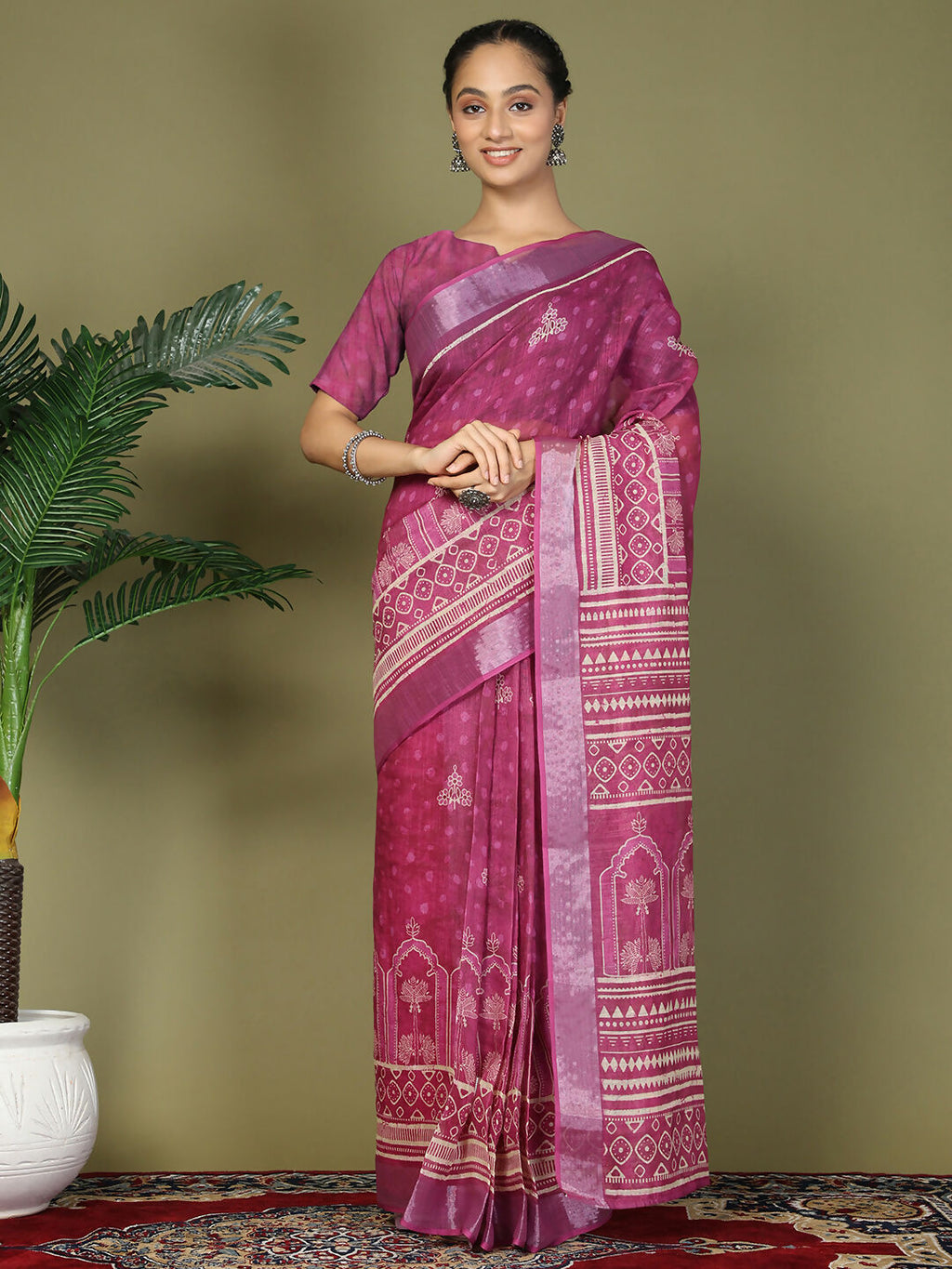 Shree Shyam Fashion Cotton Purple Saree
