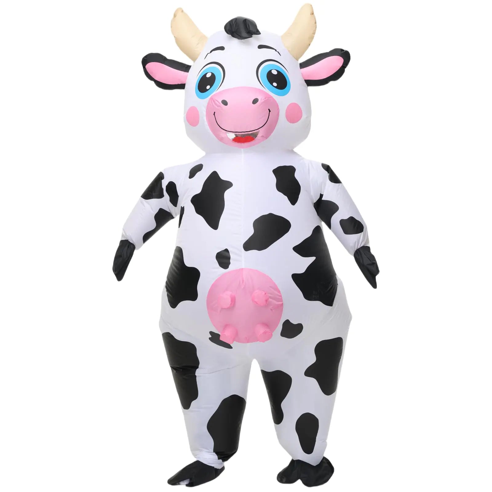 Arokibui Inflatable Cow Costume Funny Blow up Animal Costume Cow Suit Cosplay Party Christmas Halloween Costume Festival Costume Parade Carnival Costume