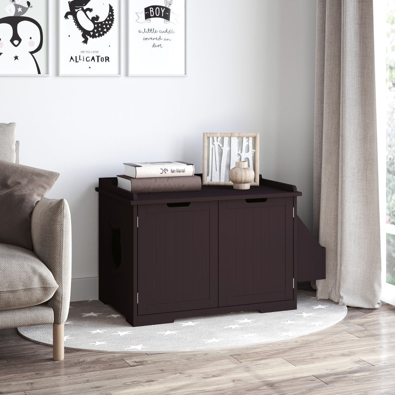 White Wooden Cat Litter Box Enclosure and Side Table - Image 20