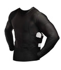 ConcealmentClothes Men’s Crew Neck Undercover Long Sleeve- Concealed Carry Holster Shirt- Black- XX-Large