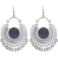 Traditional oxidized German silver drop and dangler earrings for women