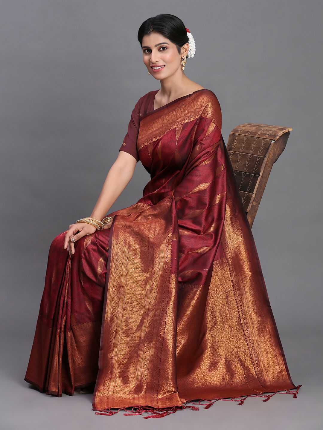 Shree Shyam Fashion Silk Maroon Saree