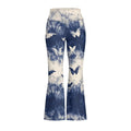 Tutolipy Butterfly Print Flare Yoga Leggings for Girls Soft Tie Dye Tummy Control Bell Bottoms Yoga Pants Smooth Yoga Pants Yoga Leggings for 5-14 Junior Kids
