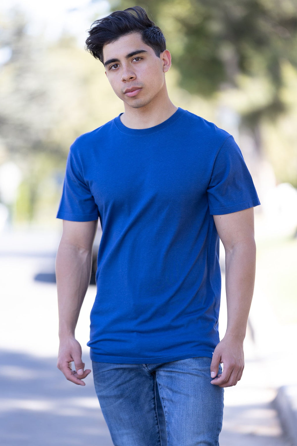 Custom Printed Men's Bamboo Viscose/Organic Cotton Short Sleeve T-Shirt