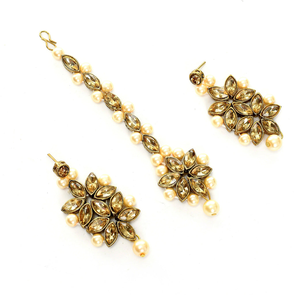 Golden Kundan and Pearl Statement Choker Necklace for Women