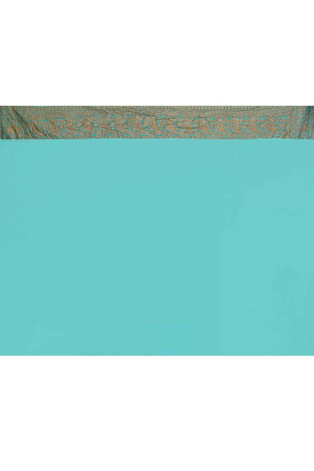 Sky Blue Crepe Chiffon Pure Handloom Banarasi Silk Saree
