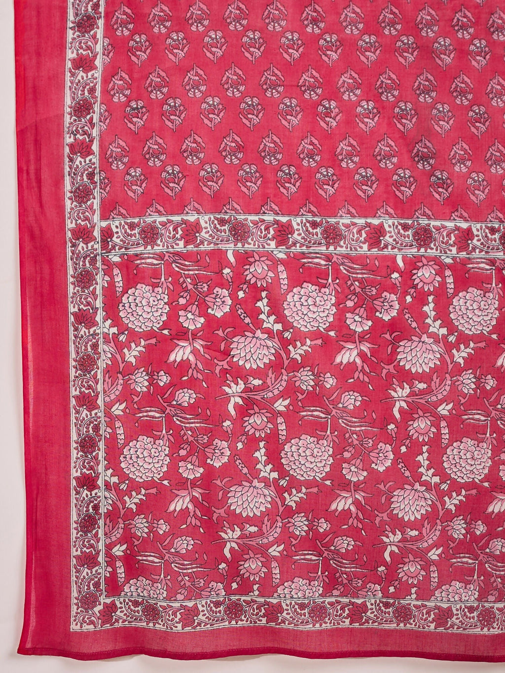 Women's Printed Pink Pure Cotton Kurta Set