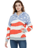 Women's American Flag Print Pullover Hoodie with Pouch Pocket - Image 8