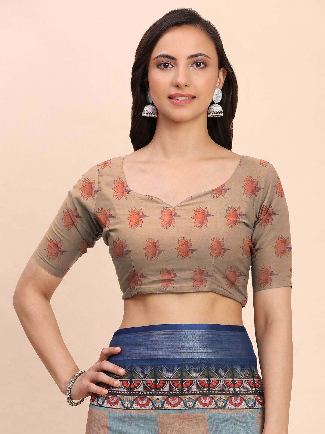 Black Linen Cotton Saree with Matching Blouse Piece
