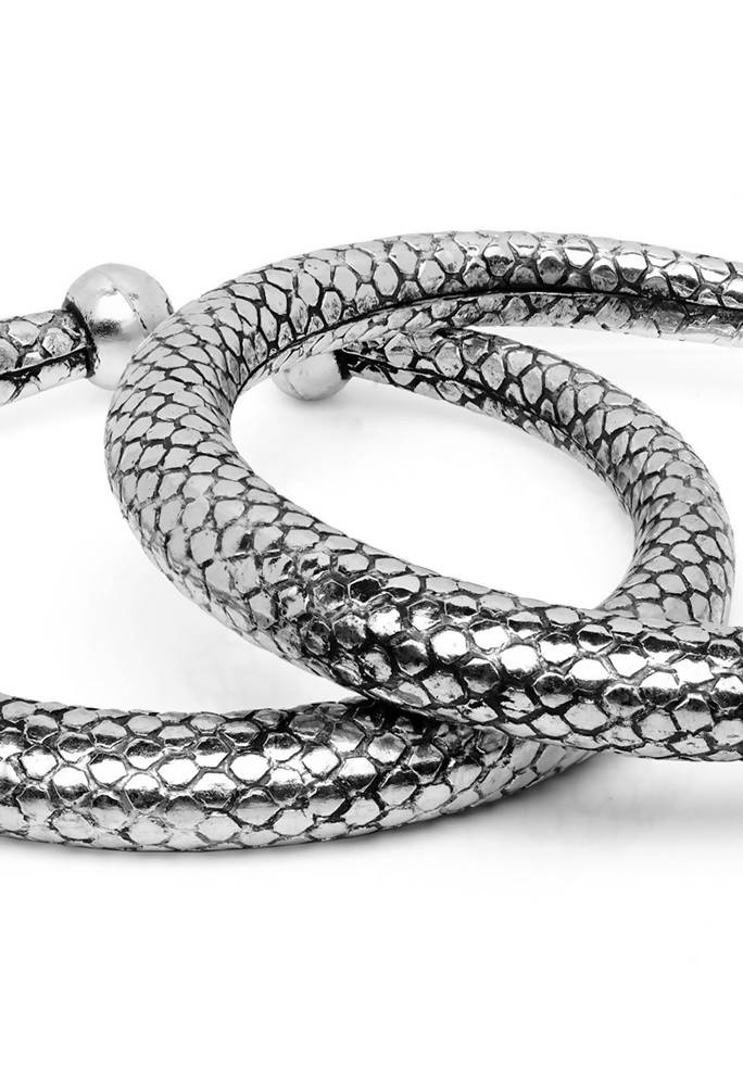 Minimalist Oxidised Silver Plain Kadiyam Anklets