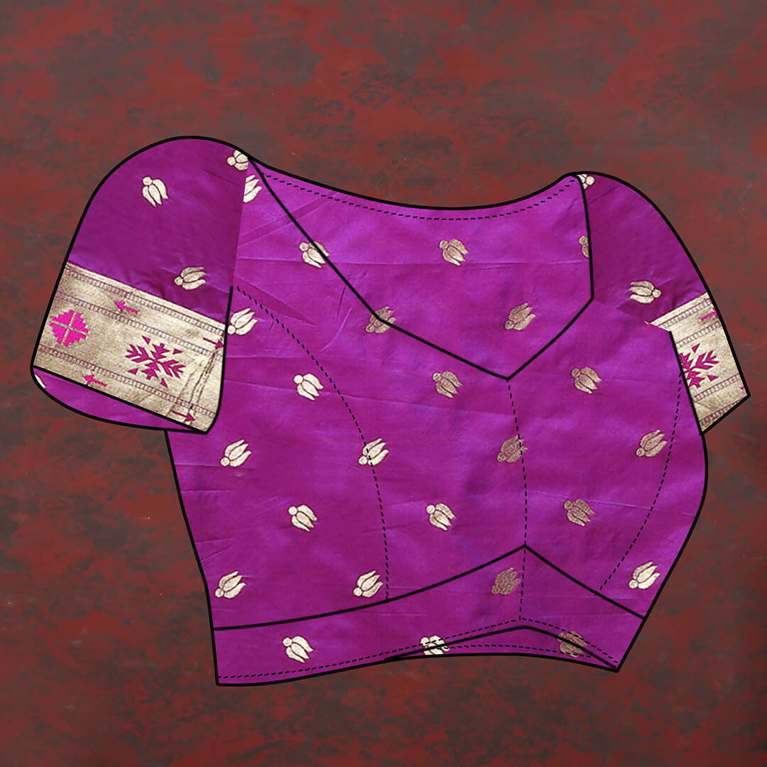 Wine Soft Paithani Silk Saree with Gold Zari Meenakari Weaving