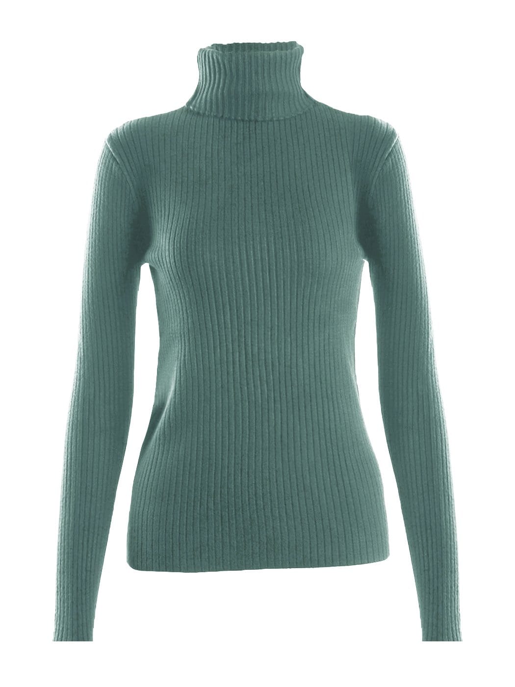 Women's Black Ribbed Long Sleeve Turtleneck Pullover Sweater - Image 6
