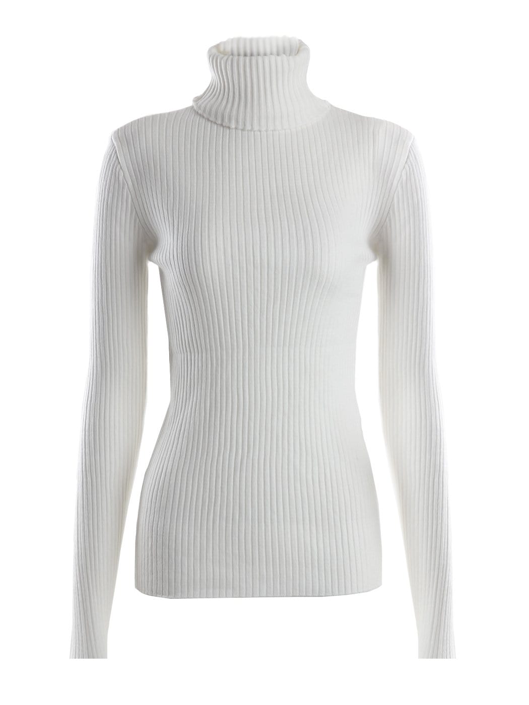 Women's Black Ribbed Long Sleeve Turtleneck Pullover Sweater - Image 11