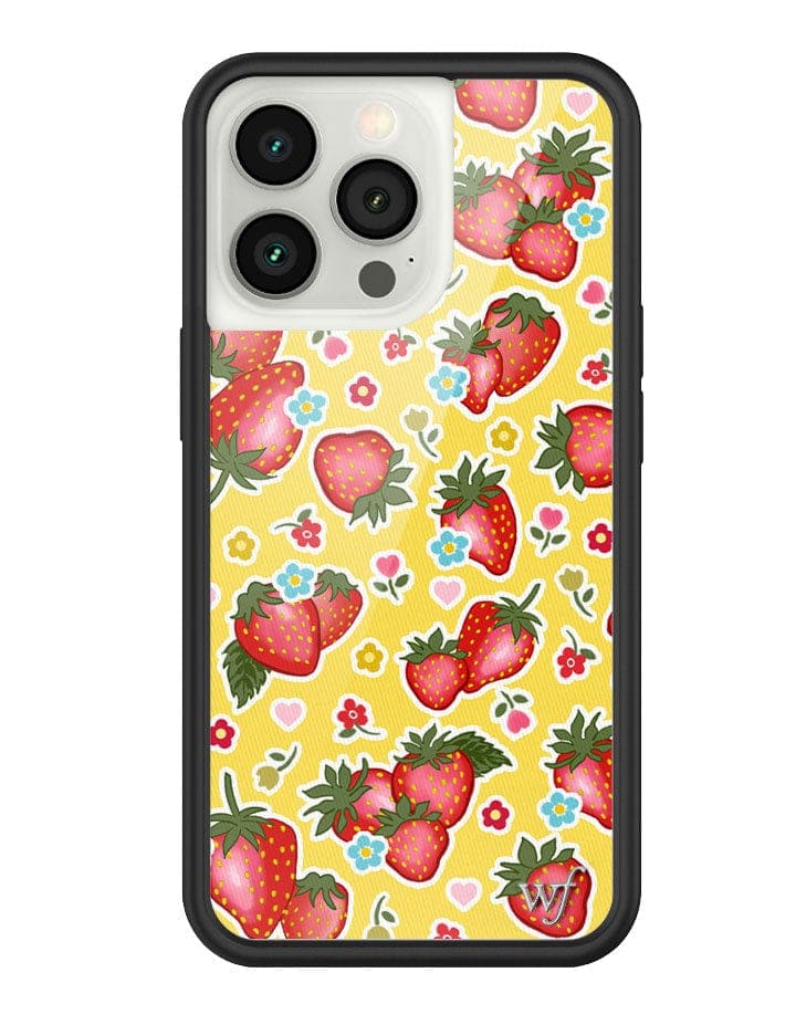 Sweet Berries Strawberry Print iPhone Case with Floral Details - Image 19
