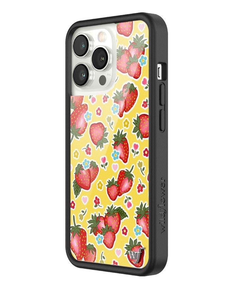 Sweet Berries Strawberry Print iPhone Case with Floral Details - Image 20