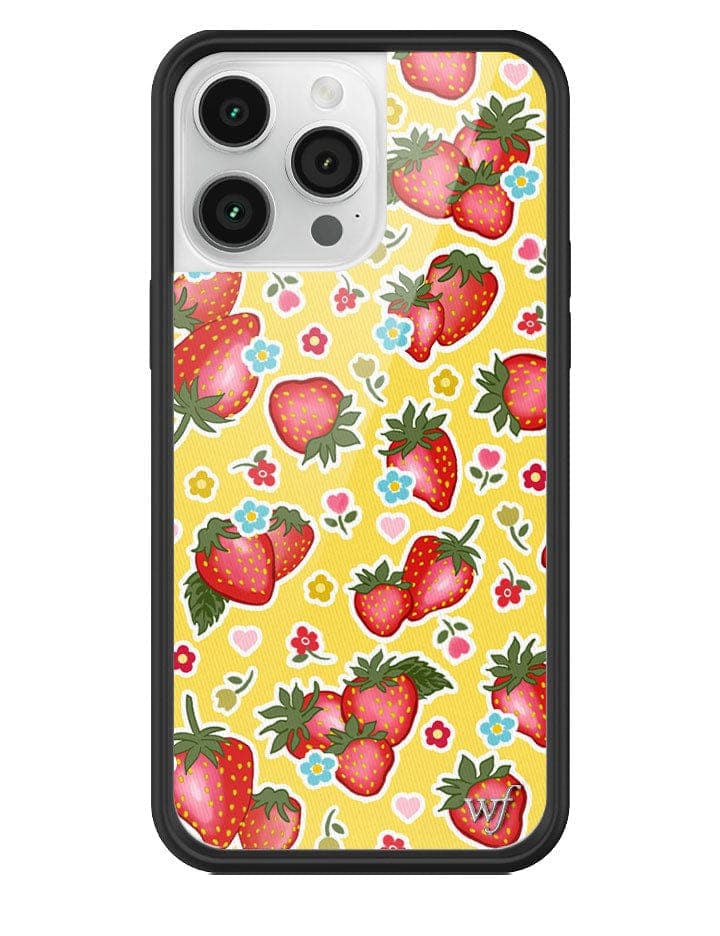 Sweet Berries Strawberry Print iPhone Case with Floral Details - Image 9