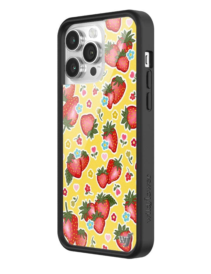 Sweet Berries Strawberry Print iPhone Case with Floral Details - Image 10