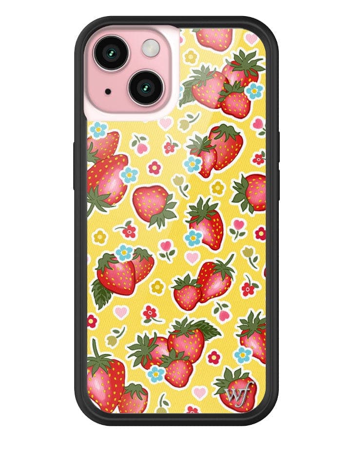 Sweet Berries Strawberry Print iPhone Case with Floral Details - Image 7