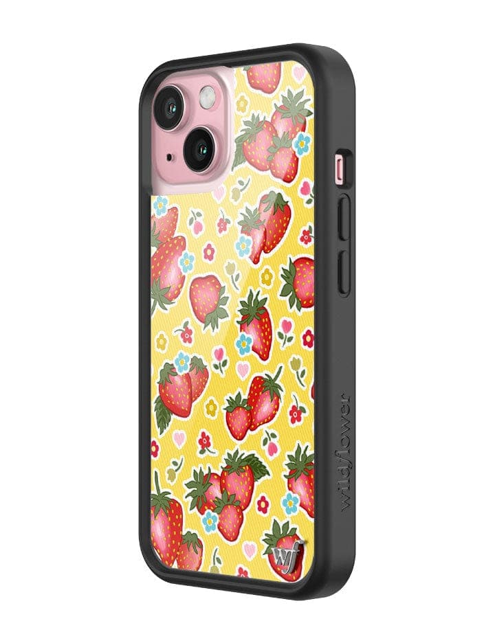 Sweet Berries Strawberry Print iPhone Case with Floral Details - Image 8