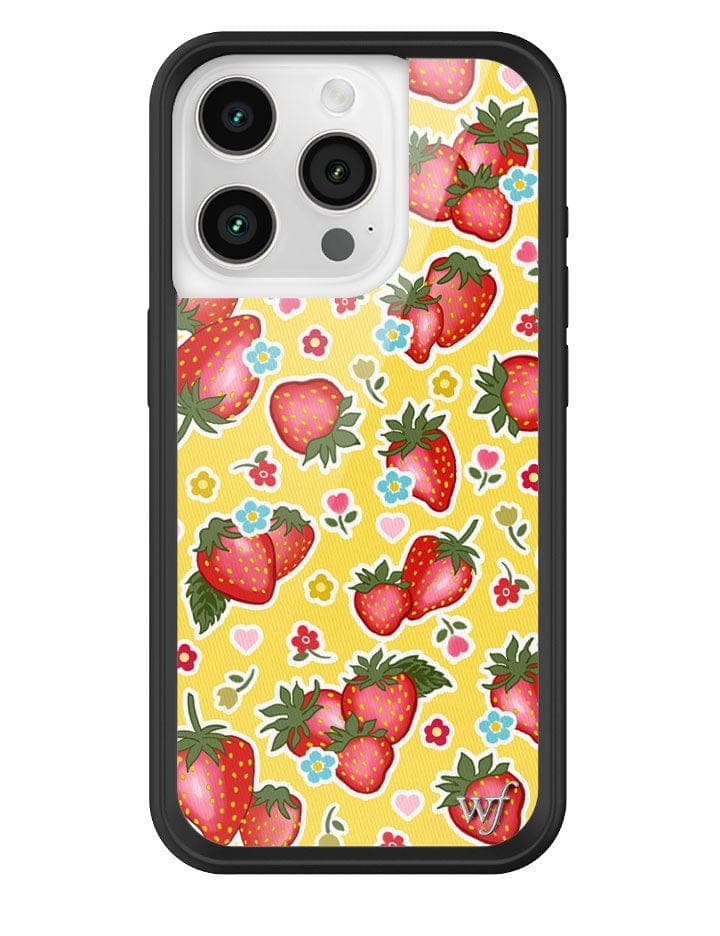 Sweet Berries Strawberry Print iPhone Case with Floral Details - Image 5