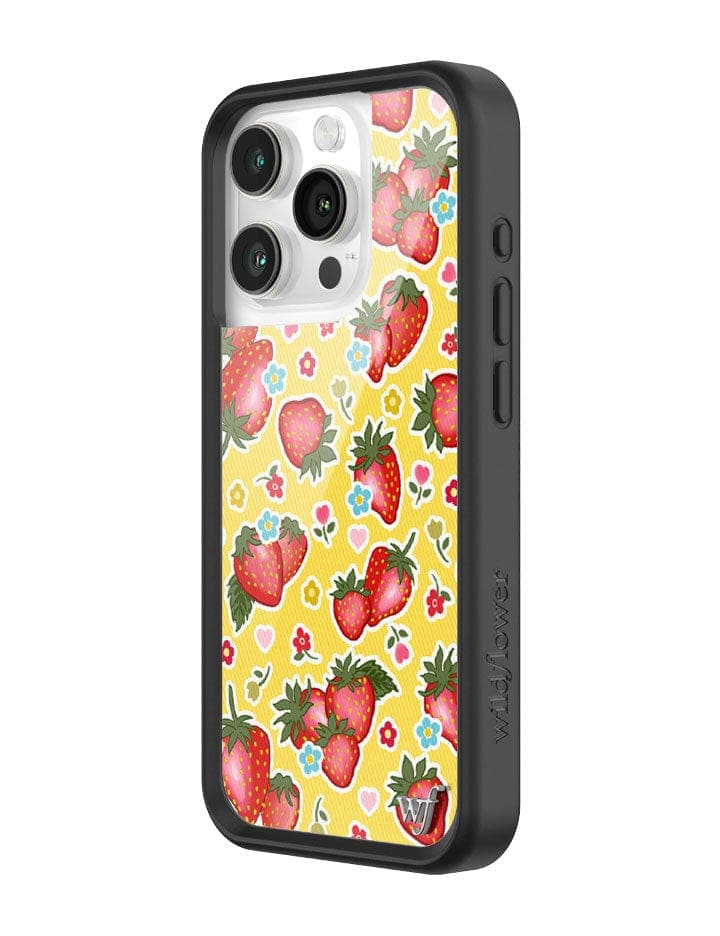 Sweet Berries Strawberry Print iPhone Case with Floral Details - Image 6