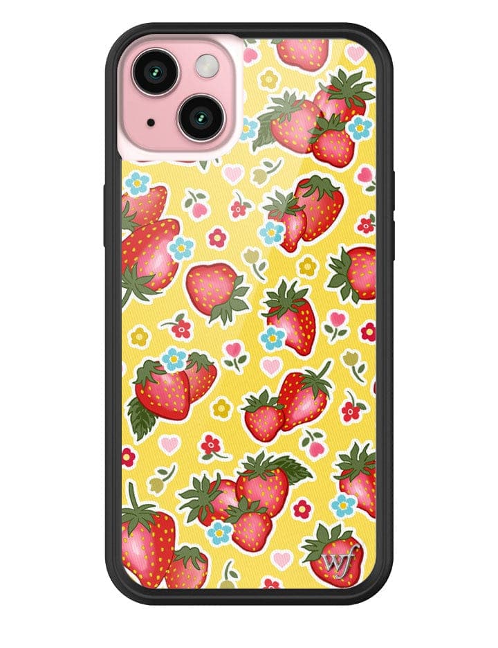 Sweet Berries Strawberry Print iPhone Case with Floral Details - Image 3
