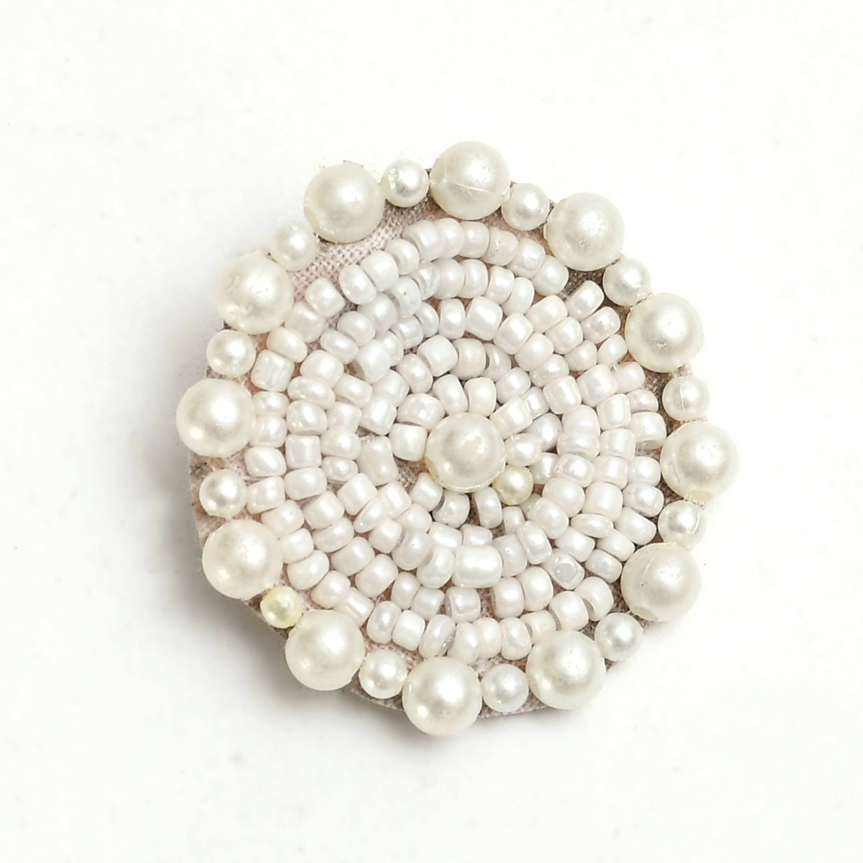Off White Pearl Choker Necklace and Earrings Handicraft Set